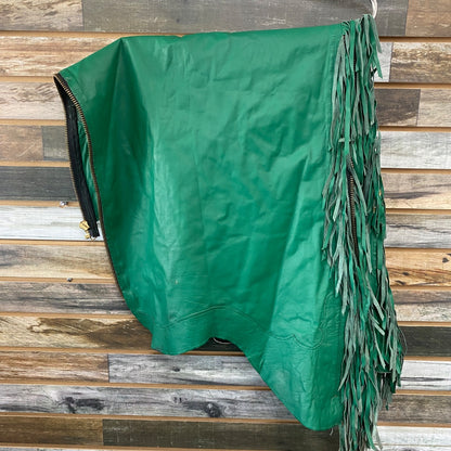 USED  Ladies Western Chaps with Fringe XL Green