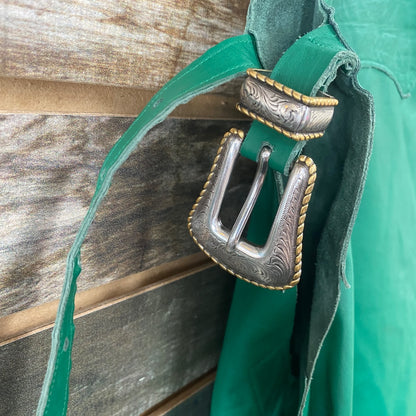USED  Ladies Western Chaps with Fringe XL Green