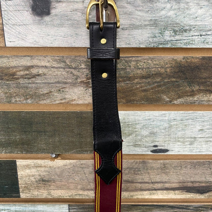 USED Clever with Leather Ladies English Belt Medium Brown/Red