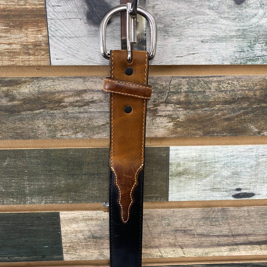 USED Justin Ladies Western Leather Belt 34" Black