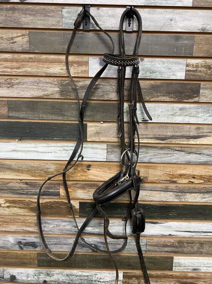 USED  Dressage Bridle w/Bling Browband Horse Black