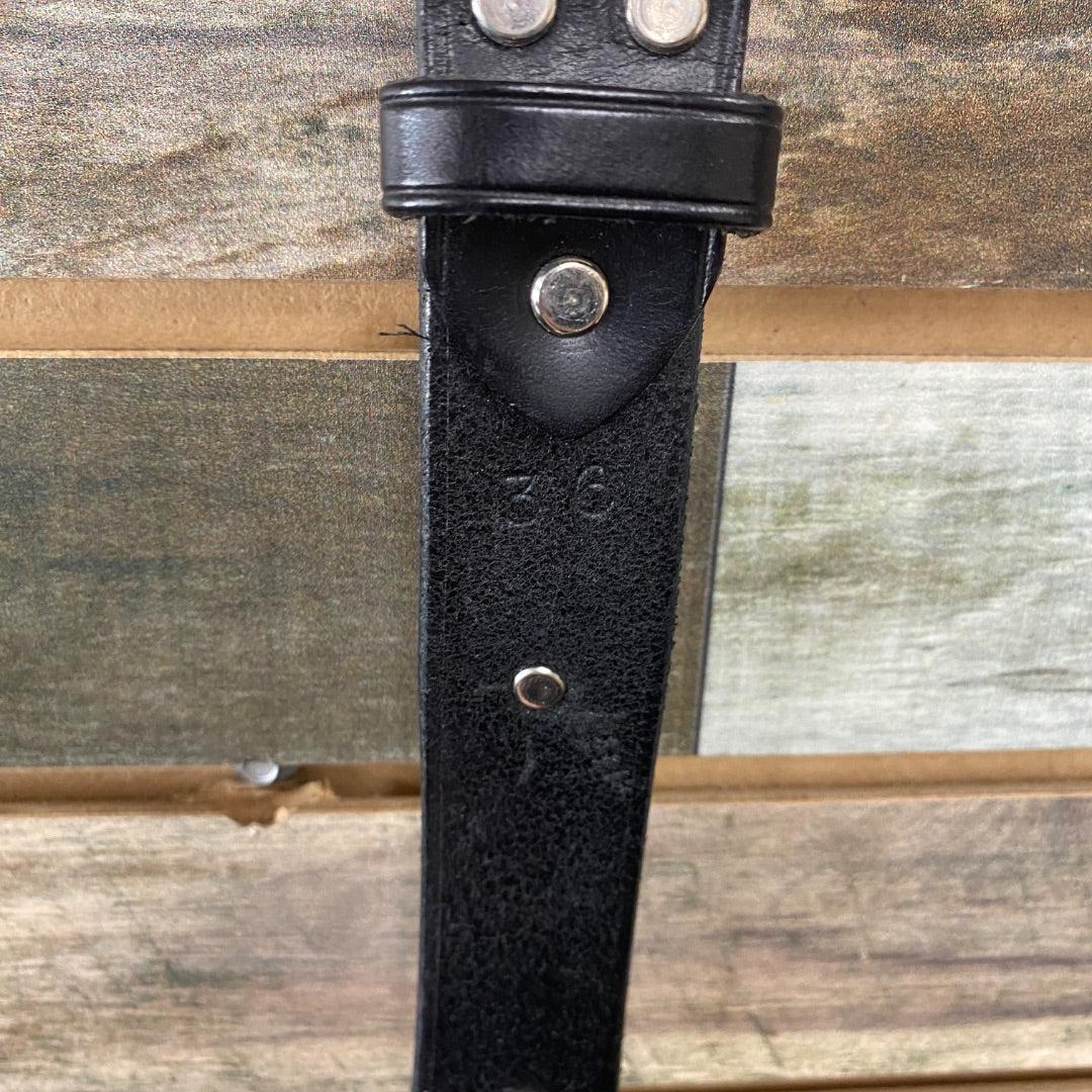 USED Blue Grass Belts Ladies English Leather Belt 36" Black