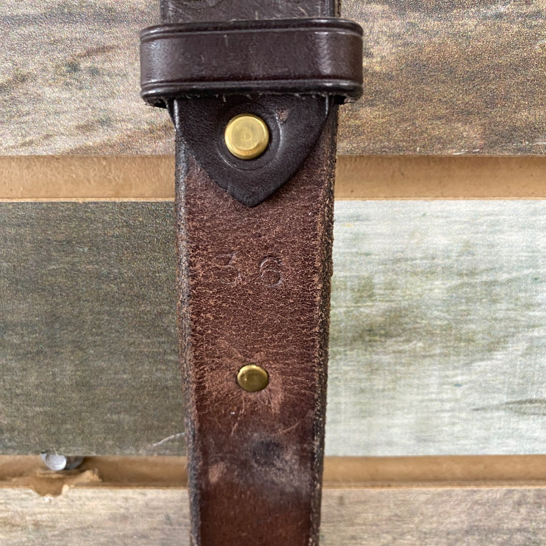 USED Blue Grass Belts Ladies English Leather Belt 36" Brown