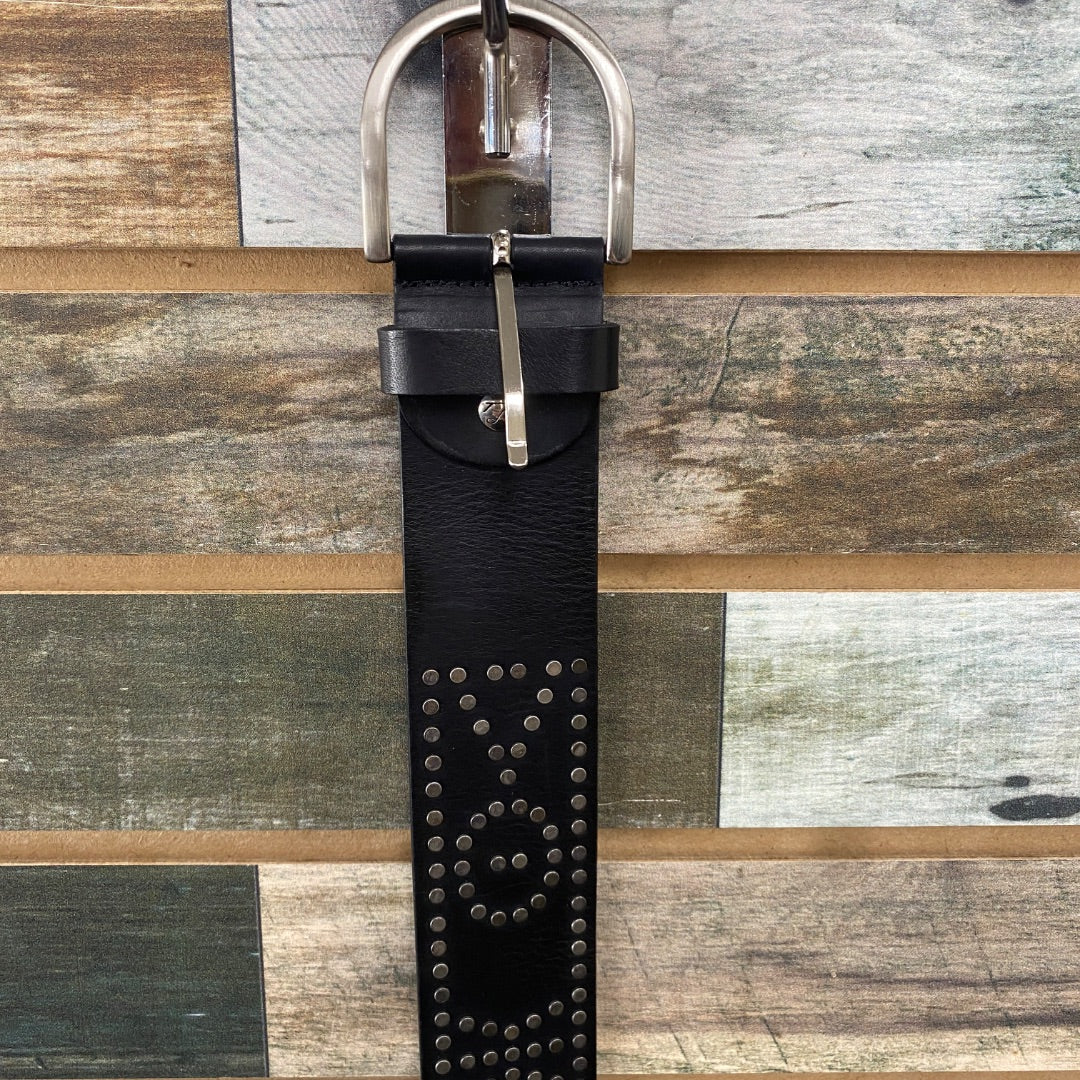 USED Tailored Sportsman Ladies English Belt with Metal Dots Medium Black