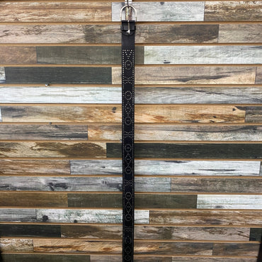 USED Tailored Sportsman Ladies English Belt with Metal Dots Medium Black