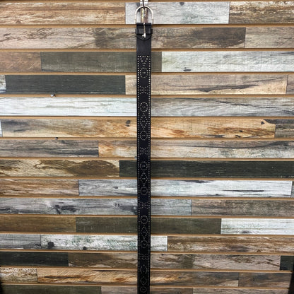 USED Tailored Sportsman Ladies English Belt with Metal Dots Medium Black