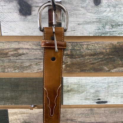 USED Justin Ladies Western Leather Belt 34" Brown