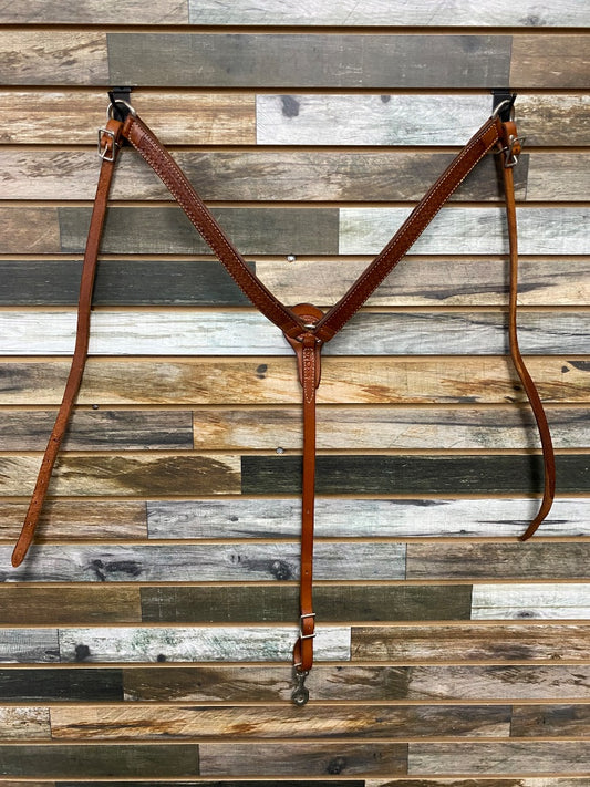 USED Billy Cook Western Breastcollar  Medium Oil Basket Weave