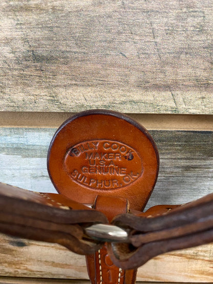 USED Billy Cook Western Breastcollar  Medium Oil Basket Weave