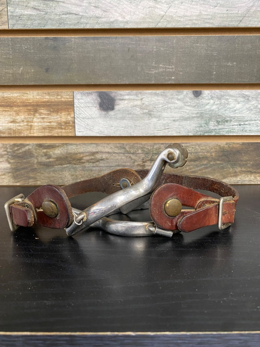USED Circle Y Ladies Western Spurs and straps  Dark Oil