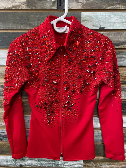 USED Show-Off Designs Youth Western Show Top and Pants Youth X-Small Red
