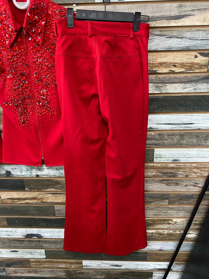 USED Show-Off Designs Youth Western Show Top and Pants Youth X-Small Red