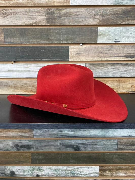 USED Twinstone Ladies Felt Western Hat 5x Red