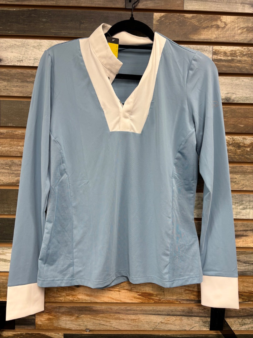 USED HKM Long Sleeve Competition Shirt Medium Ice Blue