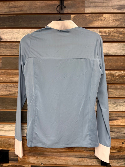 USED HKM Long Sleeve Competition Shirt Medium Ice Blue