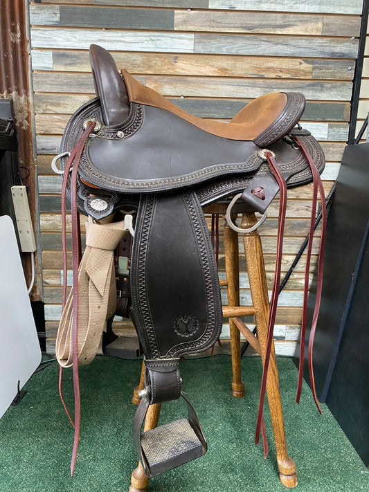 USED Circle Y Grey Forest Trail Saddle 16" Chocolate