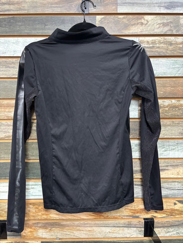 USED Free Ride Long Sleeve Sunshirt Sparkle Sleeves Medium Black