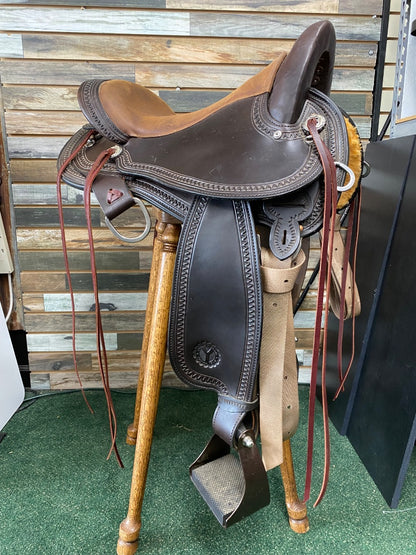 USED Circle Y Grey Forest Trail Saddle 16" Chocolate