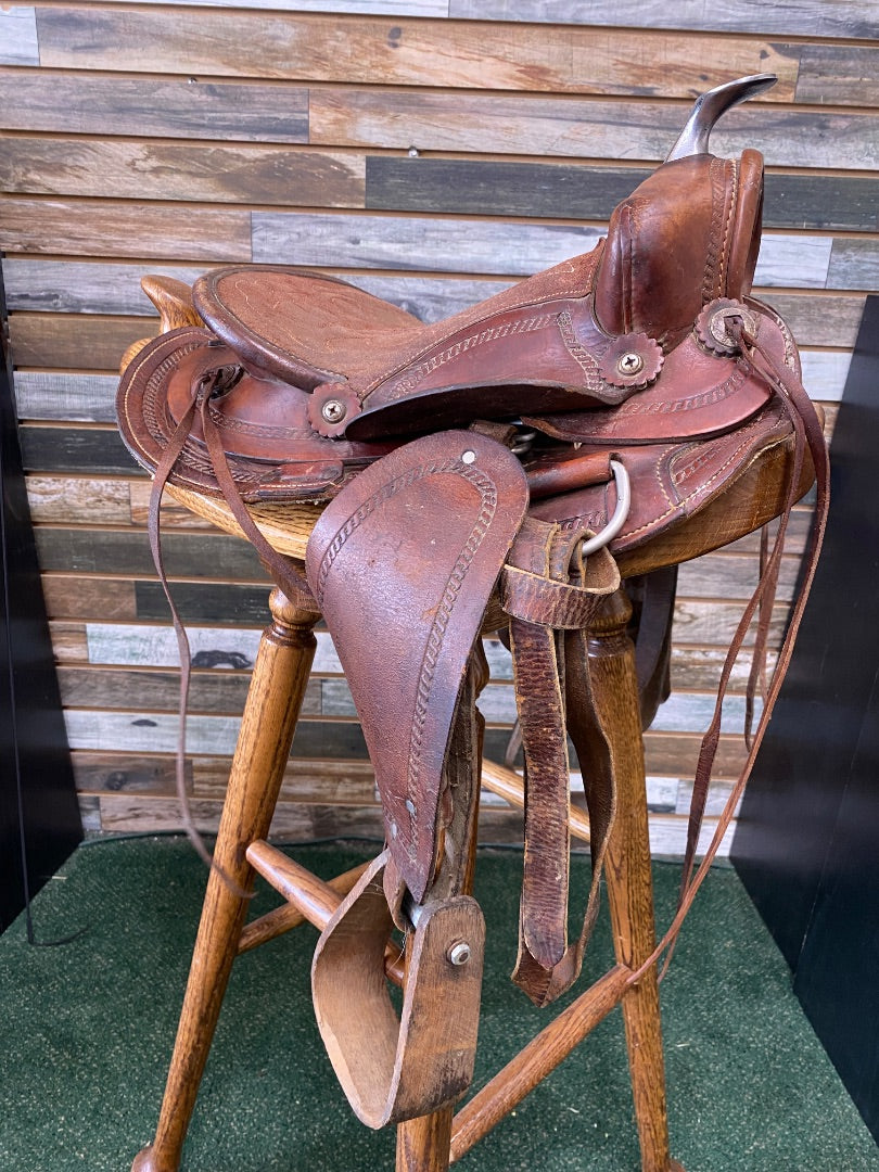 USED  Western Pony Saddle 10" Medium Oil