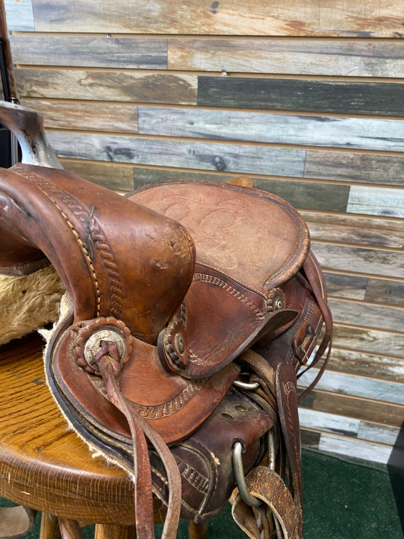 USED  Western Pony Saddle 10" Medium Oil