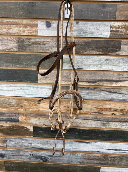 USED  Western Bosal with Headstall & Fiador Quickstop  Dark Oil