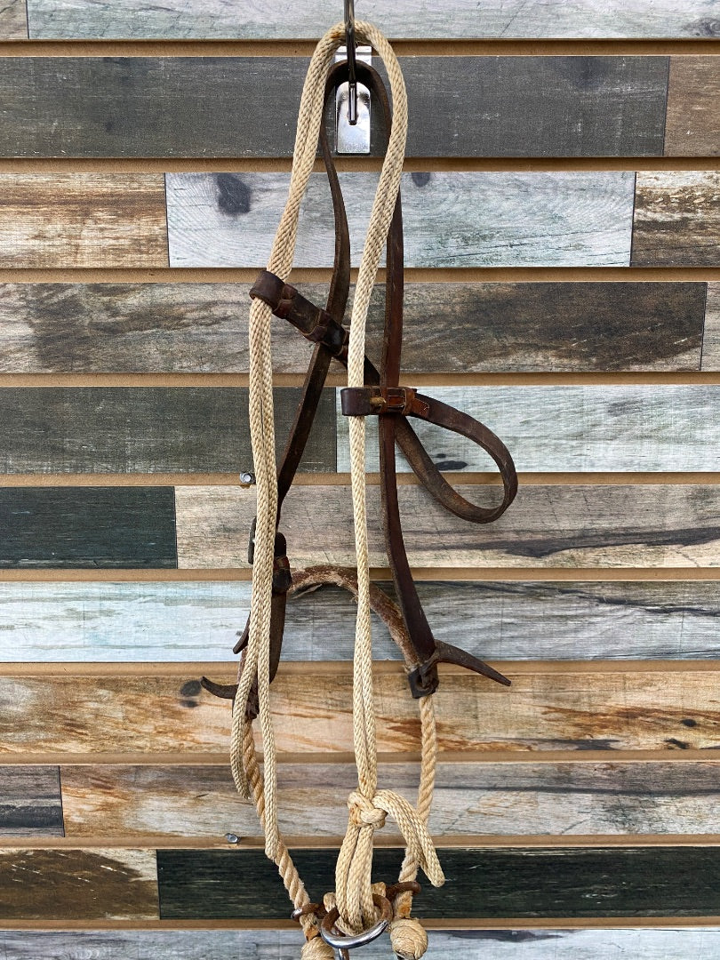 USED  Western Bosal with Headstall & Fiador Quickstop  Dark Oil