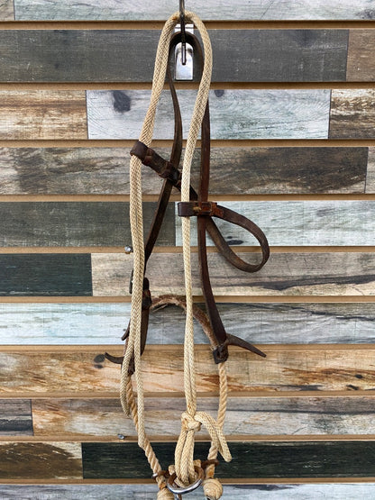 USED  Western Bosal with Headstall & Fiador Quickstop  Dark Oil