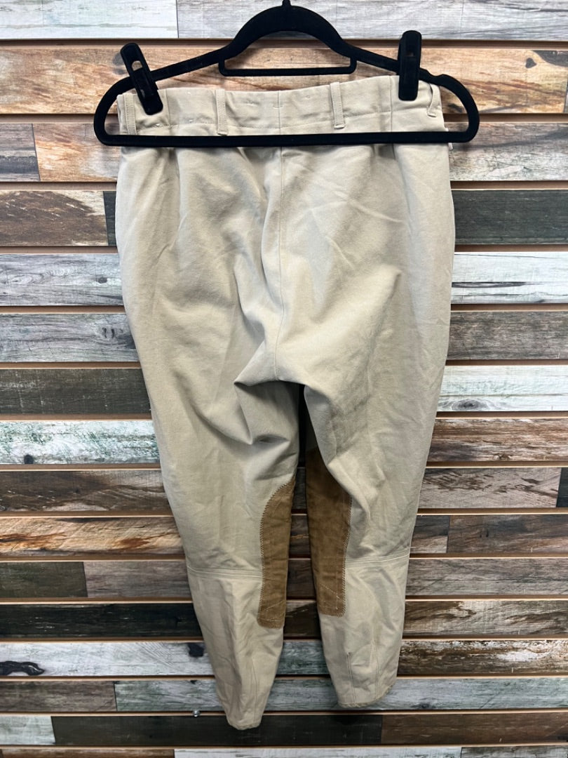 USED Tailored Sportsman Side Zip Breeches 30 Tan