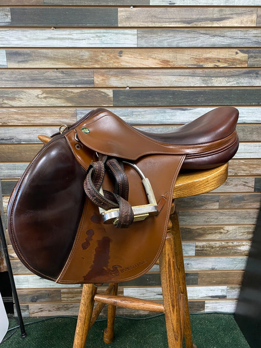 USED Presitge Eventing Saddle Short Flap 18" Chestnut