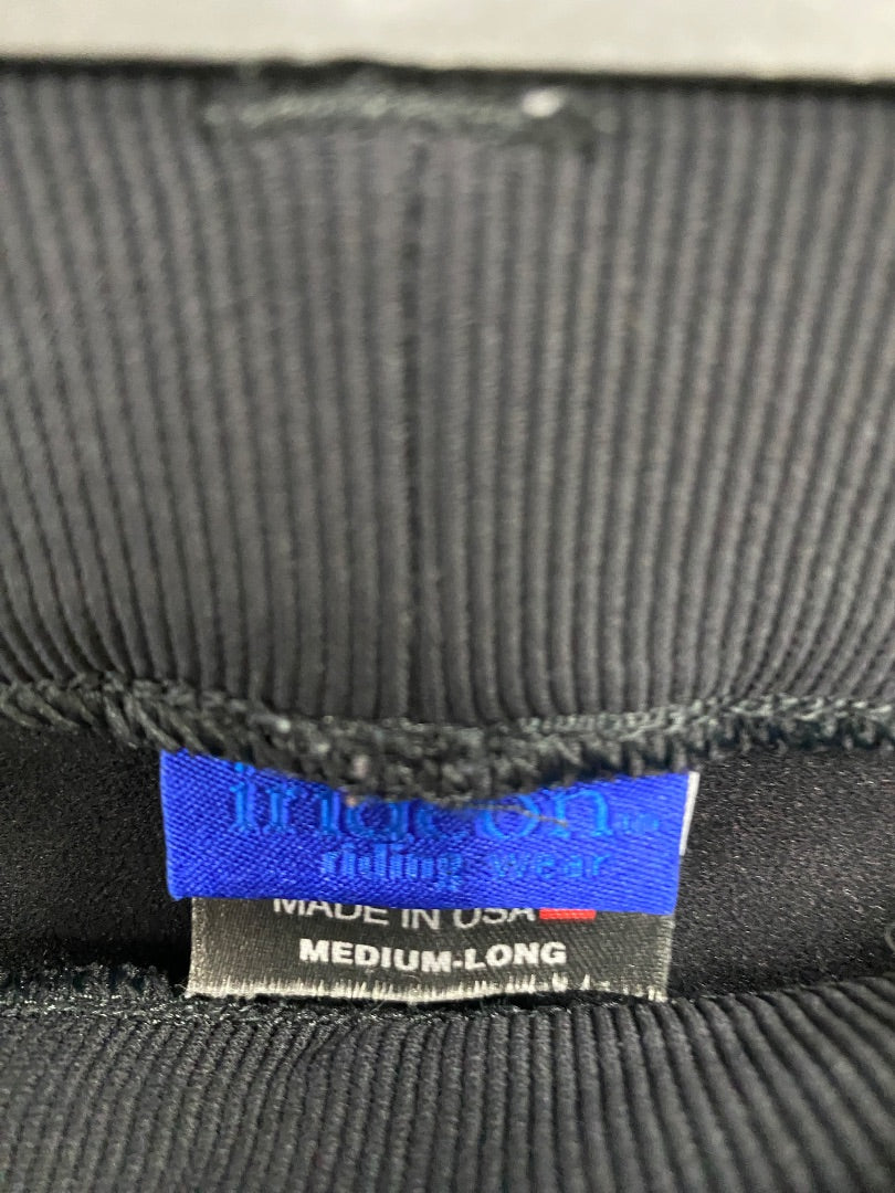 USED Irideon Knee Patch Breeches 26 Black/Ribbed