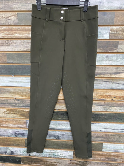 USED Free Ride Full Seat Breeches 28 Olive Green