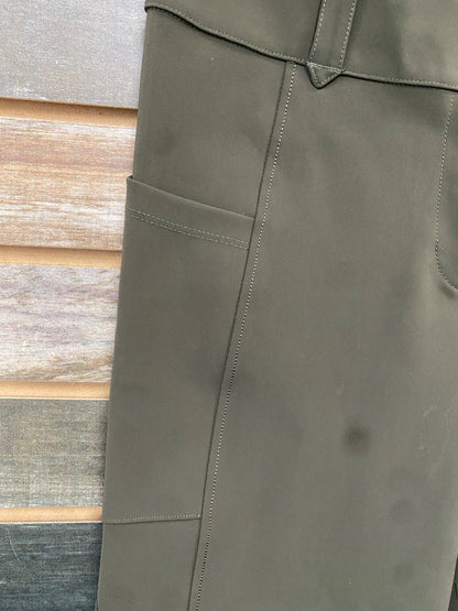 USED Free Ride Full Seat Breeches 28 Olive Green