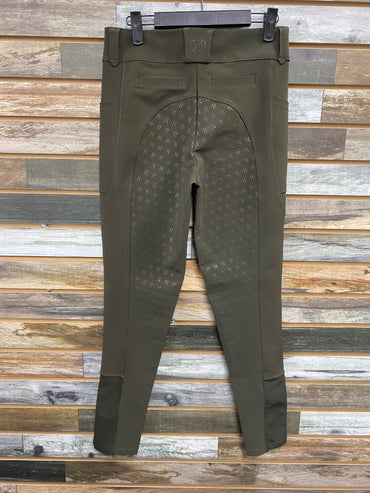 USED Free Ride Full Seat Breeches 28 Olive Green