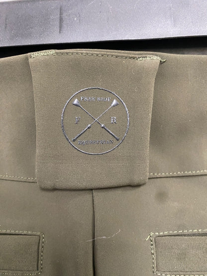 USED Free Ride Full Seat Breeches 28 Olive Green