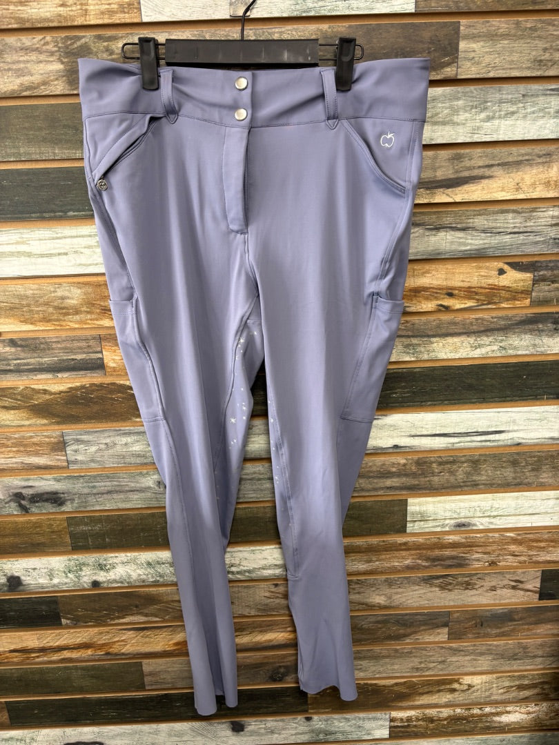 USED Dapplebay Women's Compression Full Seat Riding Breeches Large Lavender Haze