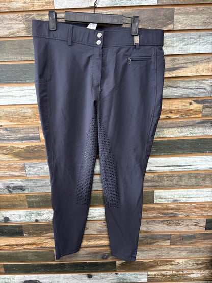 USED HKM Women's Glamour Silicone Full Seat Breeches 34 Black
