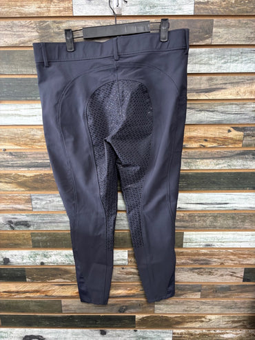 USED HKM Women's Glamour Silicone Full Seat Breeches 34 Black