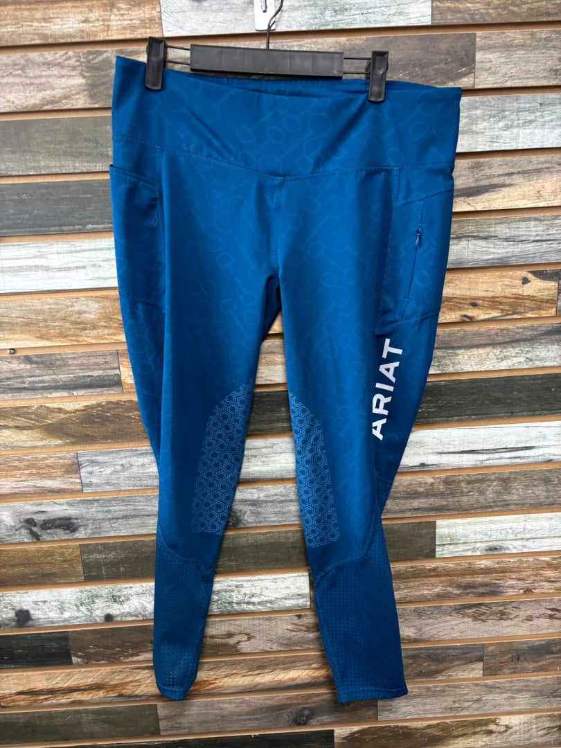 USED Ariat AriaTek Eos Full Seat Riding Tight Extra Large Electric Blue