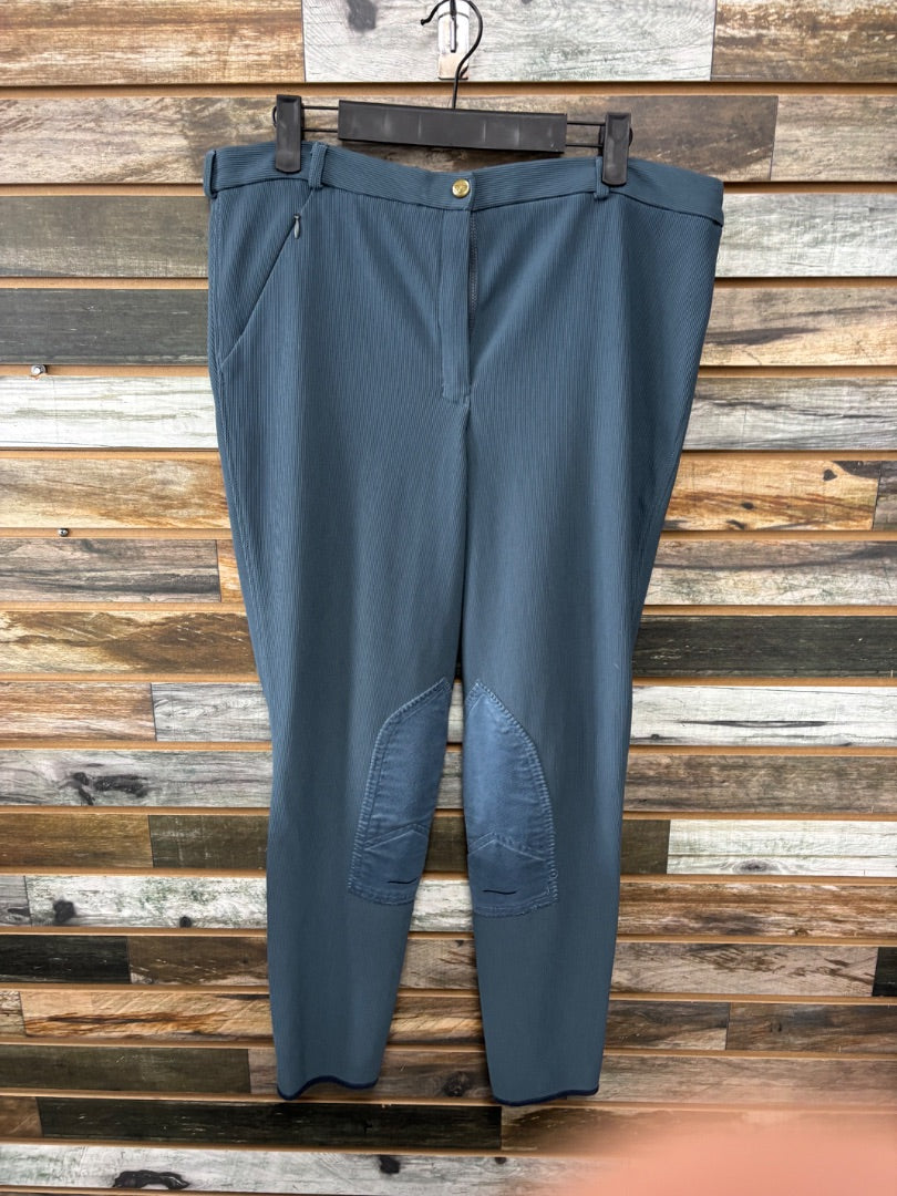 USED Tuffrider Ladies Kneepatch Breech 34 Navy