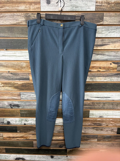USED Tuffrider Ladies Kneepatch Breech 34 Navy