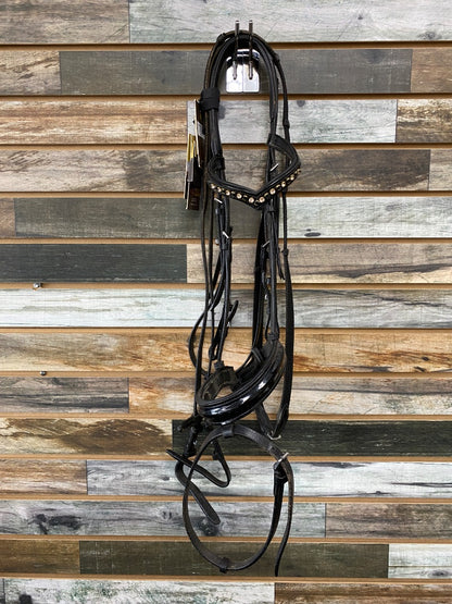 USED Bridle2Fit Flashy Dressage Horse Black