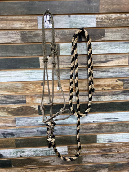 USED  Nylon Halter Horse Tan/Black