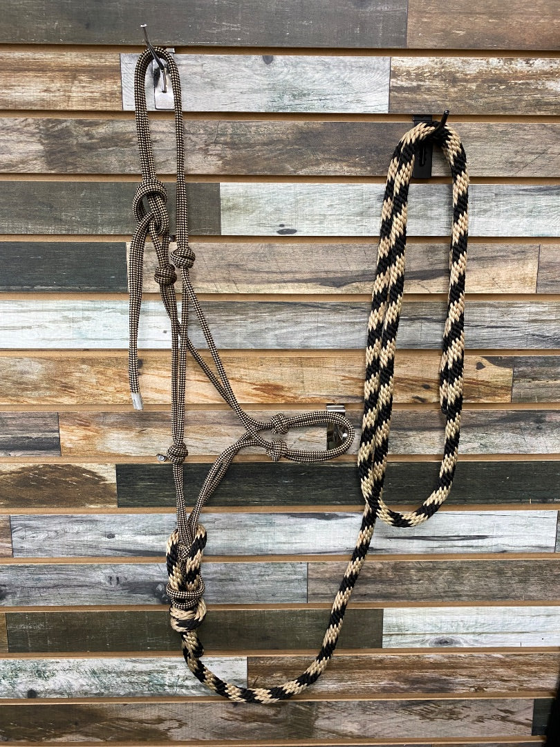 USED  Nylon Halter Horse Tan/Black