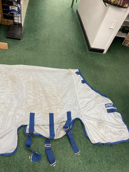 USED Amigo Bug Buster Fly Sheet 78 Silver/Blue Trim