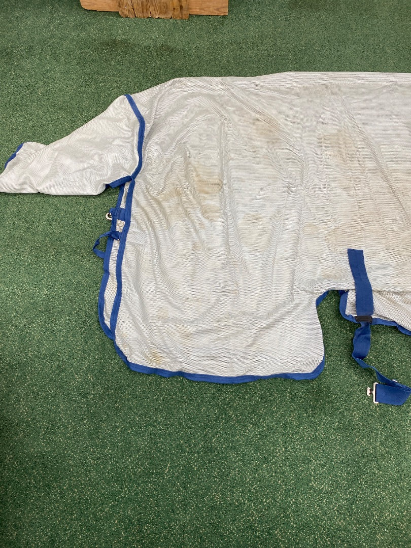 USED Amigo Bug Buster Fly Sheet 78 Silver/Blue Trim