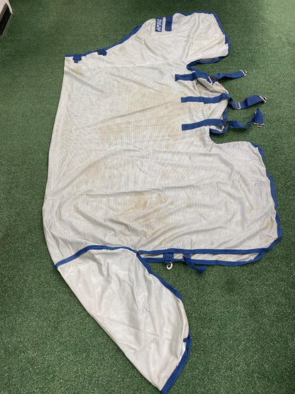 USED Amigo Bug Buster Fly Sheet 78 Silver/Blue Trim