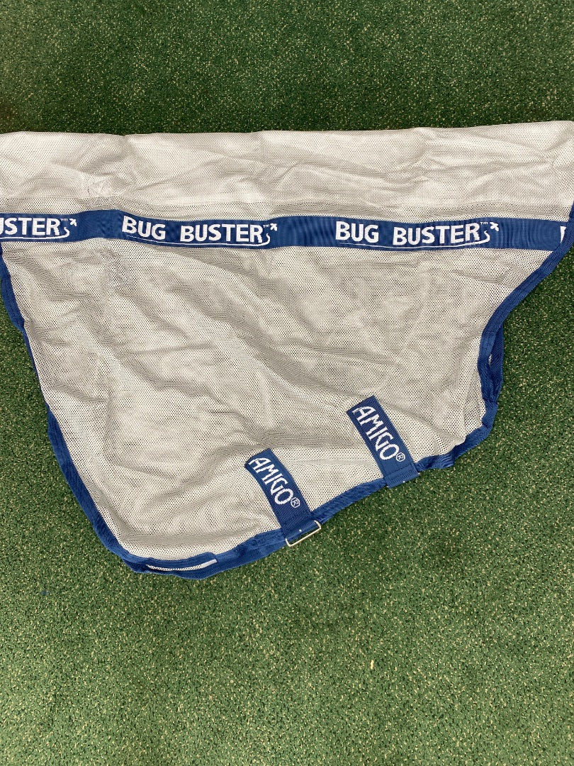 USED Amigo Bug Buster Fly Sheet 78 Silver/Blue Trim