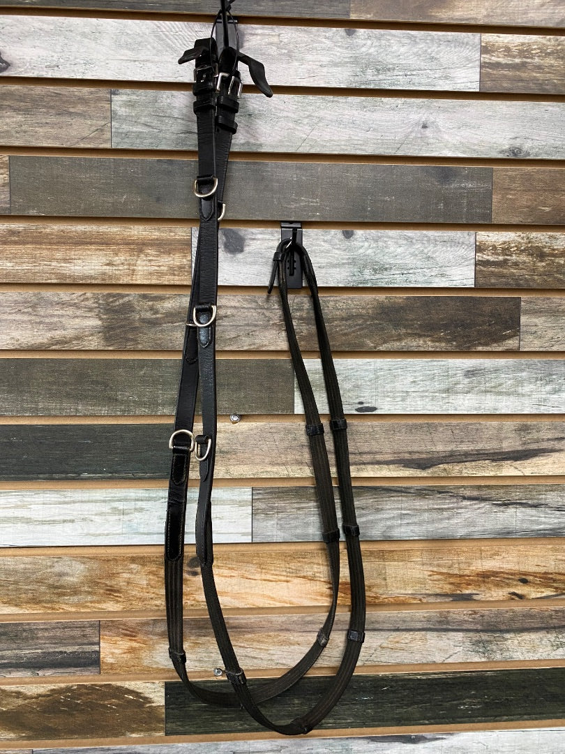 USED German Martingale Black Reins