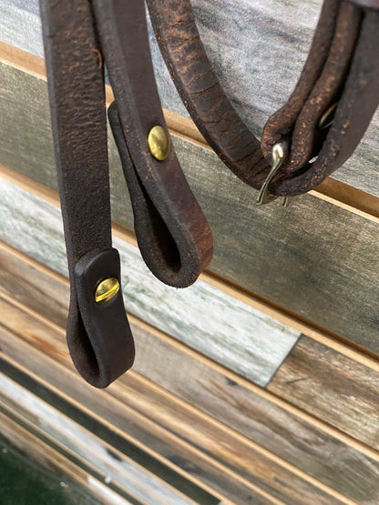 USED  Western Harness Leather Reins  Dark Oil