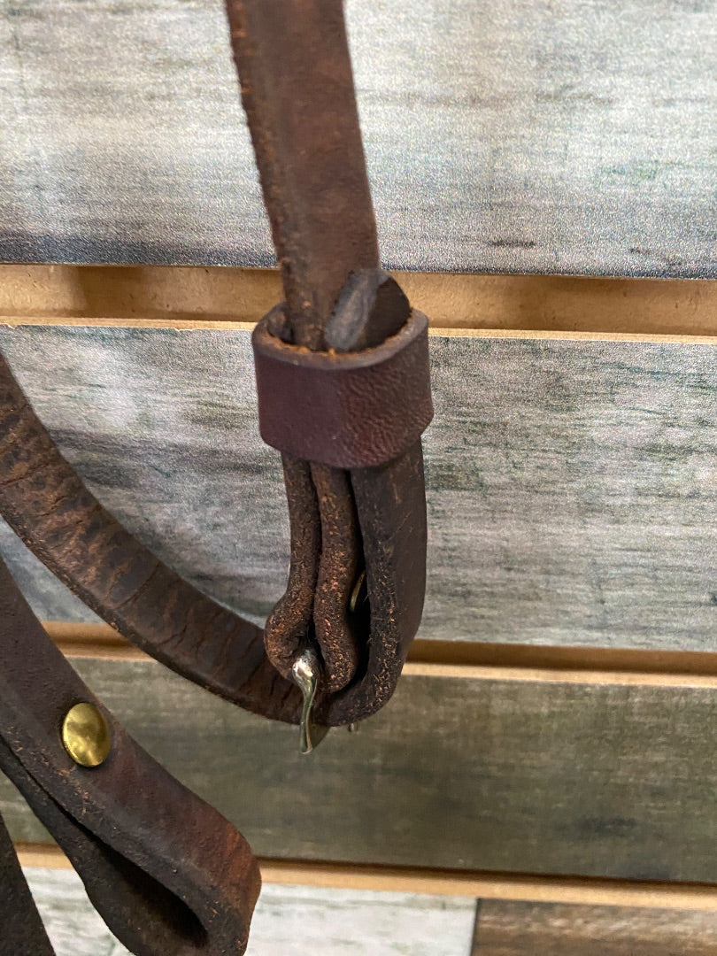 USED  Western Harness Leather Reins  Dark Oil